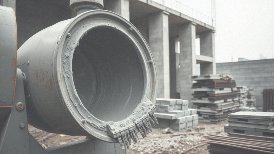 What is the correlation between pojemność betoniarki and efficiency in construction?